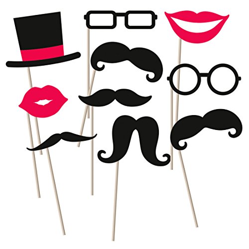 Amakando Foto Accessoires Partyfotos - 10 TLG. - Photo Booth Props Bart Party Fotoverkleidung Fotobox Requisiten Moustache Partygag Fotoautomat Photo Booth Props Bart Amakando Foto Accessoires Partyfotos - 10 TLG. - Photo Booth Props Bart Party Fotoverkleidung Fotobox Requisiten Moustache Partygag Fotoautomat Photo Booth Props Bart von Amakando