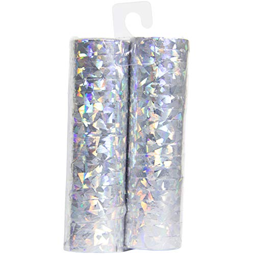 Amakando Glitzernde Luftschlangen im 2er Set/Silber 4 m/Metallic Party Streamers als Geburtstagsdeko/Perfekt geeignet zu Geburtstage & Silvester von Amakando