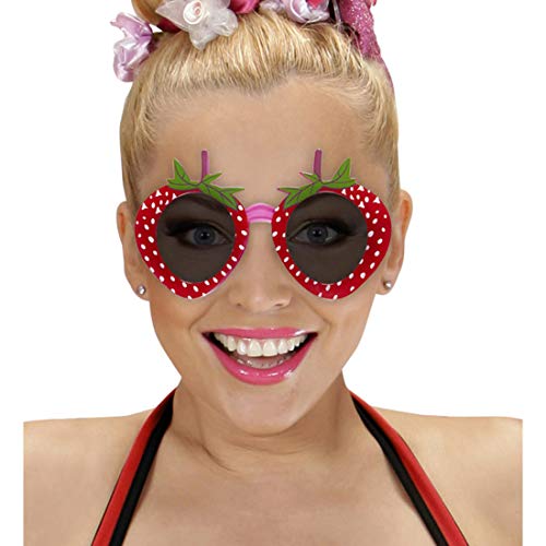 Amakando Lustige Sonnenbrille Erdbeere/Rot-Grün/Partybrille für Erwachsene/EIN Blickfang zu 60er-Party & Schlagermove von Amakando