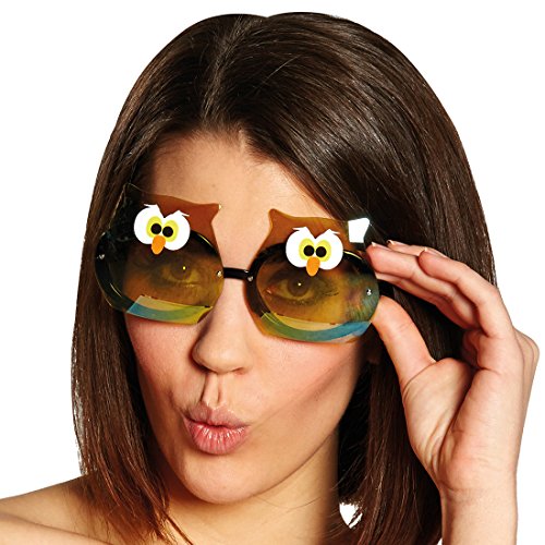 Amakando Partybrille Eule Vogel Brille Lustige Spaßbrille Uhu Faschingsbrille Eulen Faschingsbrille Witzige Eulenbrille von Amakando