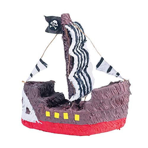 Amakando Piraten-Boot Pinata Galeere zum Schlagen / 39,3x44,4x19cm / Partyspiel Fregatte zum Füllen mit Naschereien & Bonbons/Genau richtig zu Kindergeburtstag & Kinderparty von Amakando