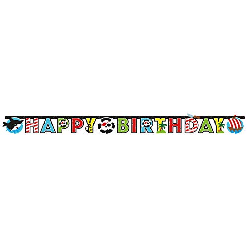 Amakando Piraten-Geburtstagsgirlande / 180 x 15 cm/Bunte Buchstaben-Girlande Seeräuber/Ideal zu Kinderpartys & Kindergeburtstag von Amakando