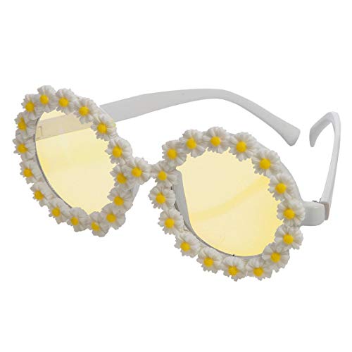 Amakando Schöne Hippie-Brille mit Margeriten-Blüten/Weiß-Gelb/Lustige Faschingsbrille mit Blumen für Erwachsene/Genau richtig zu Fasching & 60er-Party Amakando Schöne Hippie-Brille mit Margeriten-Blüten/Weiß-Gelb/Lustige Faschingsbrille mit Blumen für Erwachsene/Genau richtig zu Fasching & 60er-Party von Amakando