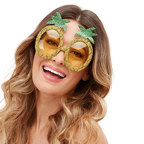 Amakando Stylische Ananas Sonnenbrille/Gold-Grün/Spaßbrille Tropische Frucht/Bestens geeignet zu Sommerfest & Karneval von Amakando
