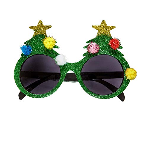 Amakando Witzige Sonnenbrille Weihnachtsbaum/Grün-Schwarz/Lustige Party-Brille zum Heiligabend/Perfekt geeignet zu Weihnachtsmarkt & Mottoparty von Amakando