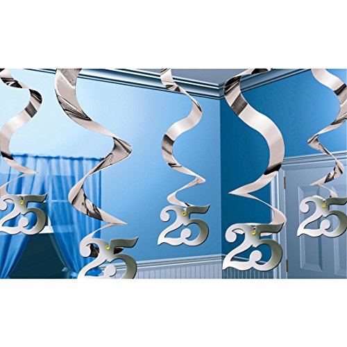 Party Dekoration - Silber - 5 STK. Deko Spiralen Silberhochzeit 61 cm Dekohänger Girlande 25. Hochzeitstag Hängedeko 5 STK. Deko Spiralen Silberhochzeit 61 cm Party Dekoration - Silber - 5 STK. Deko Spiralen Silberhochzeit 61 cm Dekohänger Girlande 25. Hochzeitstag Hängedeko 5 STK. Deko Spiralen Silberhochzeit 61 cm von Amakando