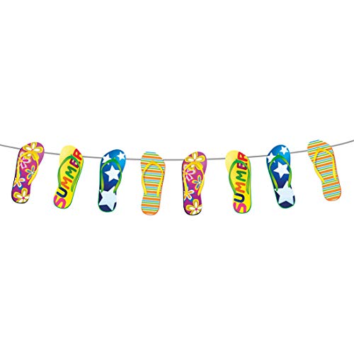 Witzige Party-Girlande mit Flipflops zum Aufhängen / 10m / Farbenfrohe Wimpelgirlande mit Badelatschen/Genau richtig zu Gartenparty & Beachparty Witzige Party-Girlande mit Flipflops zum Aufhängen / 10m / Farbenfrohe Wimpelgirlande mit Badelatschen/Genau richtig zu Gartenparty & Beachparty von Amakando