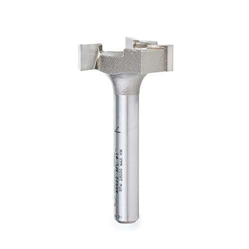 Amana Tool 45522 Hartmetallbestückt, 1 Durchmesser x 1/4 CH x 1/4 Zoll Shk x 1-3/4 lange Spoilboard-Oberfläche und Abflachung 3-Nut-Fräser-Bit von Amana Tool