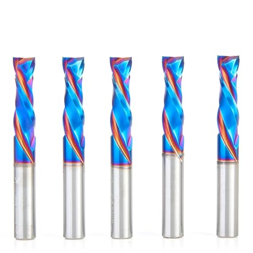 Amana Tool 46172-K-5 CNC SC Spektra Extreme Tool Life Coated Compression Spiral 3/8 D x 1-1/4 CH x 3/8 SHK x 3 Zoll Long 2 Flute Router Bits von Amana Tool