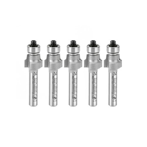 Amana Tool 47150-5 Hartmetallbestückte No-File Trim .059 R x 1/2 D x 3/8 CH x 1/4 Zoll SHK mit unteren Kugellager-Fräser-Bits, 5 Stück Amana Tool 47150-5 Hartmetallbestückte No-File Trim .059 R x 1/2 D x 3/8 CH x 1/4 Zoll SHK mit unteren Kugellager-Fräser-Bits, 5 Stück von Amana Tool
