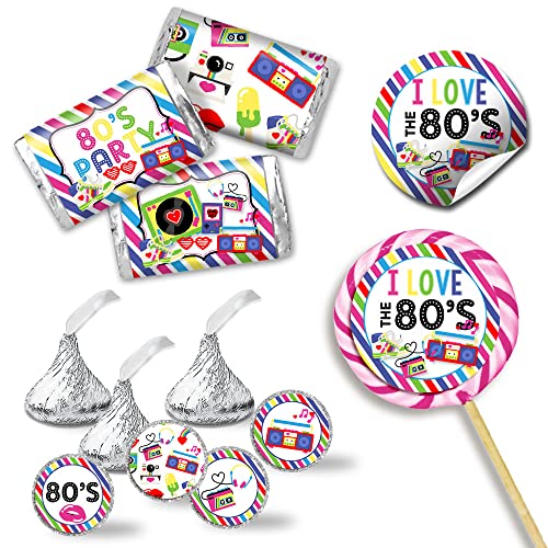 Totally Awesome 80er Jahre Thema Geburtstag Party Sticker Bundle Kit – 429 Stück !!! Inklusive 60 5,1 cm Kreis-Aufkleber für Gastgeschenke & Goodie Bags, 45 Mini Candy Bar Wrappers & 324 runde Candy Kiss Aufkleber von Amanda Kreation Totally Awesome 80er Jahre Thema Geburtstag Party Sticker Bundle Kit – 429 Stück !!! Inklusive 60 5,1 cm Kreis-Aufkleber für Gastgeschenke & Goodie Bags, 45 Mini Candy Bar Wrappers & 324 runde Candy Kiss Aufkleber von Amanda Kreation von Amanda Creation