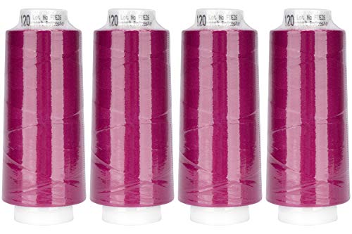 Amann Mettler Trojalock Overlockgarn Nähgarn, gesponnener Zweifachzwirn, für alle gängigen Overlock-Maschinen, Neue Trendige Farben 4 x 2500 m (7216) von Amann