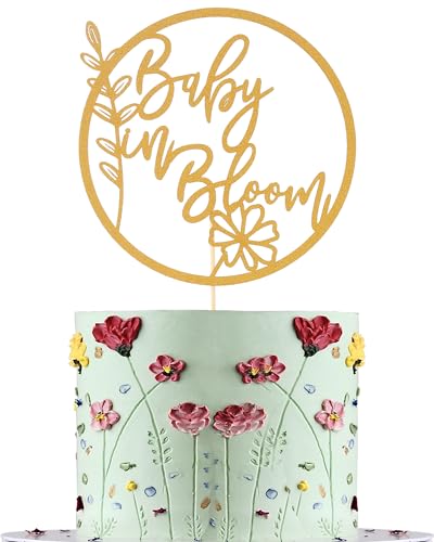 Tortenaufsatz "Baby in Bloom" – Blumenmotiv für Babypartys, Kuchendekoration für Babypartys Tortenaufsatz "Baby in Bloom" – Blumenmotiv für Babypartys, Kuchendekoration für Babypartys von AmarYYa