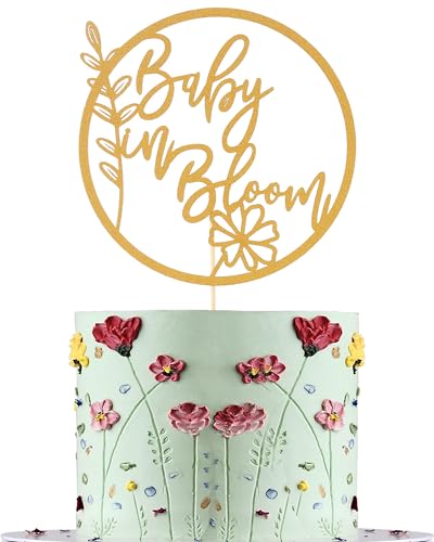 Baby in Bloom Tortenaufsatz – Blumenmotiv für Babypartys, Tortenaufsatz, florale Babyparty, Geschlecht offenbaren Patry-Kuchendekorationen von AmarYYa