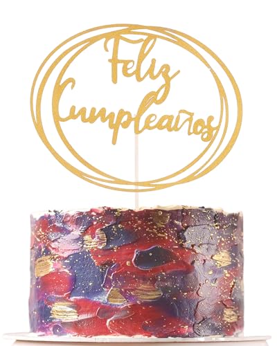 Feliz Cumpleaños Cake Topper - Gold Glitter Happy Birthday Cake Topper Dekoration, Geburtstagsfeier Dekoration Supplies Photo Booth Requisiten Feliz Cumpleaños Cake Topper - Gold Glitter Happy Birthday Cake Topper Dekoration, Geburtstagsfeier Dekoration Supplies Photo Booth Requisiten von AmarYYa