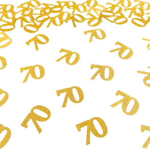 Konfetti-Geburtstagsdekorationen mit der Zahl 70 – Goldglitzer, Konfetti, Tischstreuung, Dekoration, Zubehör für Geburtstag, Jahrestag, Party Konfetti-Geburtstagsdekorationen mit der Zahl 70 – Goldglitzer, Konfetti, Tischstreuung, Dekoration, Zubehör für Geburtstag, Jahrestag, Party von AmarYYa