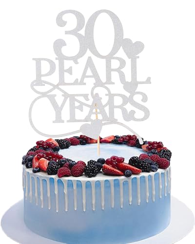 Tortenaufsatz "30 Pearl Years" – Happy 30th Anniversary Wedding Cake Topper Silber 30 Pearl Years Anniversary Party Dekorationen Tortenaufsatz "30 Pearl Years" – Happy 30th Anniversary Wedding Cake Topper Silber 30 Pearl Years Anniversary Party Dekorationen von AmarYYa
