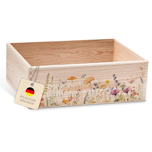 Amari ® Erinnerungsbox - Erinnerungskiste mit Hochwertigem Farbdruck - Erinnerungsbox Holz - Geschenk Geburt Mädchen Junge Hochzeit von Amari