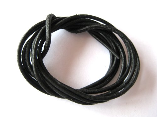 1 Lederband schwarz Ziegenleder 1 mm, 1 m lang von Amaryllis