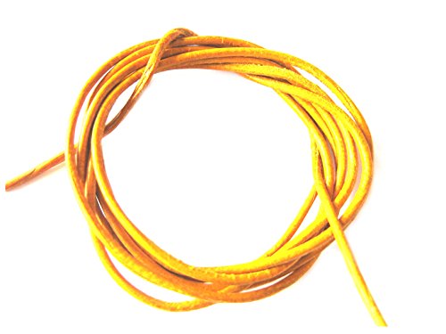 rundes Lederband gelb ca 1,4 mm / 1 Meter Ziegenleder ohne AZO-Farben ohne Chrom-Gerbung sehr weich und geschmeidig A++ Qualitt von Amaryllis