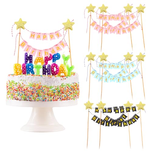 Amaxiu 6 Stück Wimpelketten Happy Birthday Tortenstecker, Alles Gute zum Geburtstag Wimpelkette Kuchen Topper happy birthday tortendeko Gold Stern Flagge Banner zum Jungen Mädchen Geburtstagsfeier Amaxiu 6 Stück Wimpelketten Happy Birthday Tortenstecker, Alles Gute zum Geburtstag Wimpelkette Kuchen Topper happy birthday tortendeko Gold Stern Flagge Banner zum Jungen Mädchen Geburtstagsfeier von Amaxiu