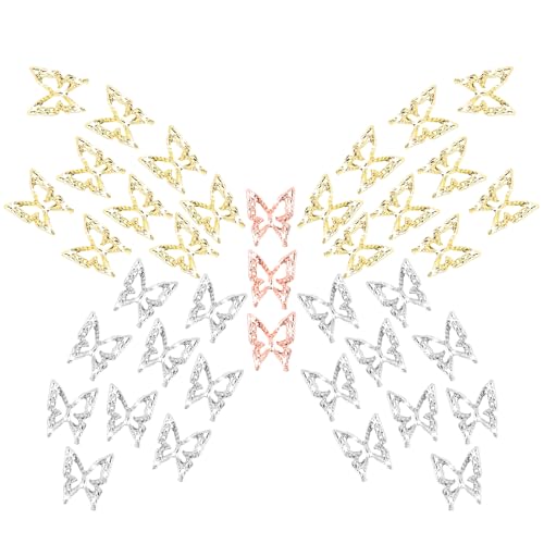 Amaxiu 80 Stück 3D Schmetterlings Nagel Charms, Legierung Schmetterlings Form goldene silberne Nagel Bling Nagelkunst Dekorationen Nagelschmuck Zubehör für Frauen DIY Maniküre Amaxiu 80 Stück 3D Schmetterlings Nagel Charms, Legierung Schmetterlings Form goldene silberne Nagel Bling Nagelkunst Dekorationen Nagelschmuck Zubehör für Frauen DIY Maniküre von Amaxiu