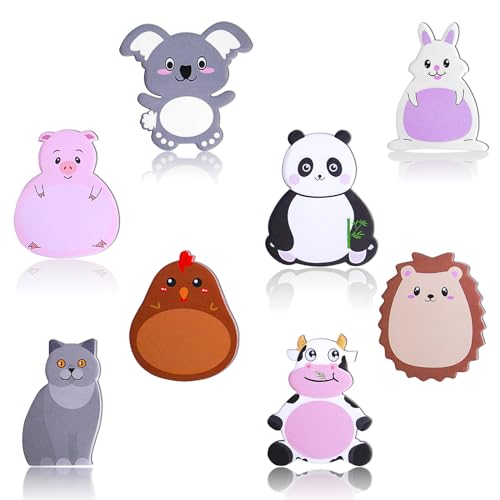 Amaxiu 8er Pack süße Haftnotizen, 240 Blatt Cartoon Tier selbstklebende Notizblöcke Kawaii Memo Notizblock Marker Flaggen, Tab für Schule Büro Geschenke Tab Zubehör Amaxiu 8er Pack süße Haftnotizen, 240 Blatt Cartoon Tier selbstklebende Notizblöcke Kawaii Memo Notizblock Marker Flaggen, Tab für Schule Büro Geschenke Tab Zubehör von Amaxiu