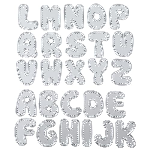 Amaxiu Alphabet Stanzformen,26 Buchstabe Stirbt Metall Stanzschablone Buchstaben Karbonstahl Prägeschablonen für Scrapbook Karten Album DIY Handwerk Halloween Weihnachten(Uppercase Letter) von Amaxiu