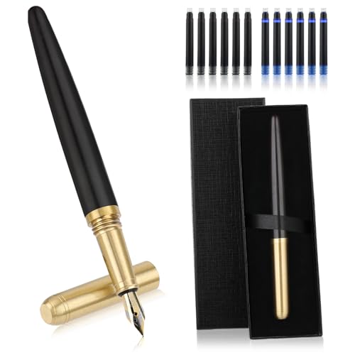 Amaxiu Füllfederhalter aus Holz,Vintage Feiner Feder Holzstift mit 6 blaue 6 schwarze Tintenbeutel 2,6 mm Tintenpatronen und Geschenkbox für Journaling Kalligrafie Geschäftsbürobedarf Amaxiu Füllfederhalter aus Holz,Vintage Feiner Feder Holzstift mit 6 blaue 6 schwarze Tintenbeutel 2,6 mm Tintenpatronen und Geschenkbox für Journaling Kalligrafie Geschäftsbürobedarf von Amaxiu