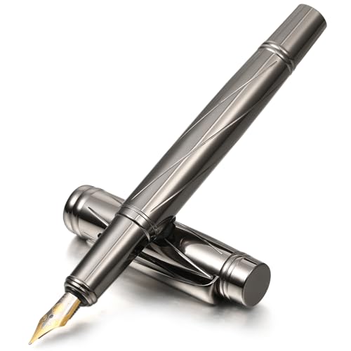Amaxiu Luxus Füllfederhalter aus Metall, robuster Stift mit feiner Spitze, kompatibel mit 3,4 mm Tintenpatronen, Executive Kalligrafiestift, Geschenk für Männer Büro Schule Schreiben von Amaxiu