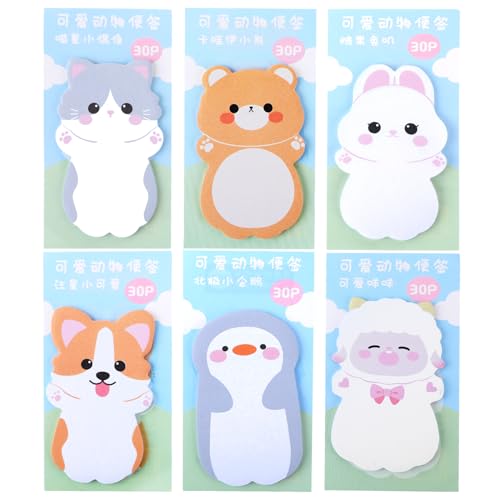 Amaxiu 180 Blatt Haftnotizen mit Niedlichen Tieren, 6 Stück Kawaii Haftnotizen Selbstklebende Cartoon Notizblöcke Niedliche Seitenmarkierungen Notizblock für Schüler Zuhause Schule Büro (8 x 5 cm) Amaxiu 180 Blatt Haftnotizen mit Niedlichen Tieren, 6 Stück Kawaii Haftnotizen Selbstklebende Cartoon Notizblöcke Niedliche Seitenmarkierungen Notizblock für Schüler Zuhause Schule Büro (8 x 5 cm) von Amaxiu