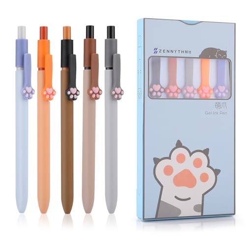 Amaxiu Süße Katzenpfoten Gel Tintenstifte, 5 Stück, 0,5 mm, einziehbare Kugelschreiber, ästhetischer Tintenroller, Kawaii Stift, schwarze Tinte, feine Spitze, für Katzenliebhaber, Büro, Schulbedarf Amaxiu Süße Katzenpfoten Gel Tintenstifte, 5 Stück, 0,5 mm, einziehbare Kugelschreiber, ästhetischer Tintenroller, Kawaii Stift, schwarze Tinte, feine Spitze, für Katzenliebhaber, Büro, Schulbedarf von Amaxiu