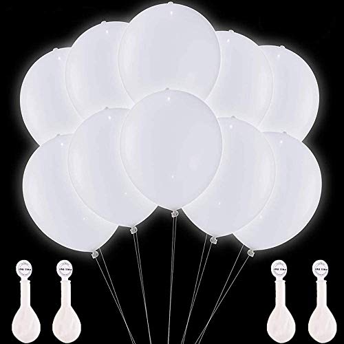 Amaza LED Leuchtende Luftballons, 36 Stück 30cm LED Ballons für Party, Geburtstag, Hochzeit, Festival, Weihnachten (Weiß) (36 Stück) von wohot
