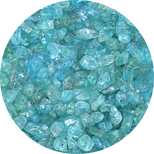 Amazing Gemstone Apatit vorgebohrte natürliche Kristalle zerkleinerte Chips Perlen für die Schmuckherstellung, DIY handgemachte Heilkristalle – 300 bis 400 Stück von Amazing Gemstone