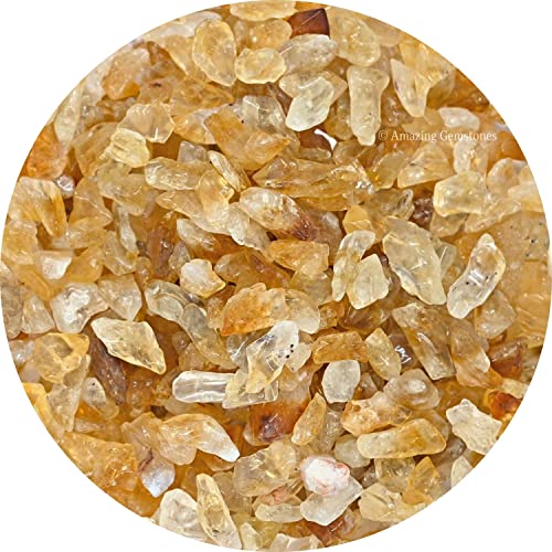 Amazing Gemstone Citrin 1 Pfund Edelstein-Chips Mini-Kristallperlen für die Schmuckherstellung, ungebohrte Wicca-Kristallsplitter, Heilsteine und Kristalle für die Schmuckherstellung von Amazing Gemstone