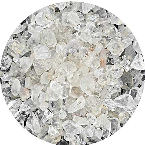 Amazing Gemstone Klarer Quarz 1 Pfund Edelstein-Chips Mini-Kristallperlen für die Schmuckherstellung, ungebohrte Wicca-Kristallsplitter, Heilsteine und Kristalle für die Schmuckherstellung von Amazing Gemstone