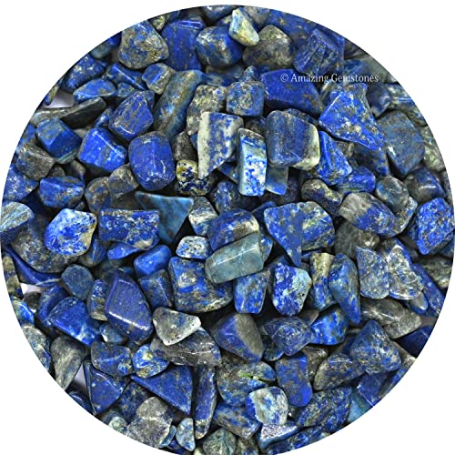 Amazing Gemstone Lapislazuli 1 Pfund Edelstein-Chips Mini-Kristallperlen für die Schmuckherstellung, ungebohrte Wicca-Kristallsplitter, Heilsteine und Kristalle für die Schmuckherstellung von Amazing Gemstone