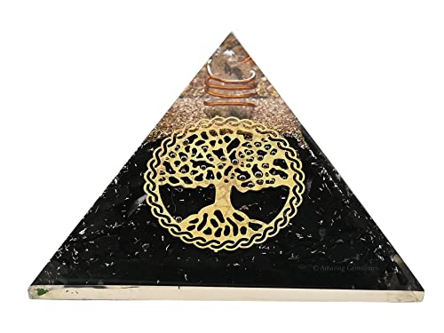 Amazing Gemstone Schwarze Turmalin-Kristall-Orgon-Pyramide - Natürliche Heilkristalle und -Steine (Tree of Life - Vintage) von Amazing Gemstone