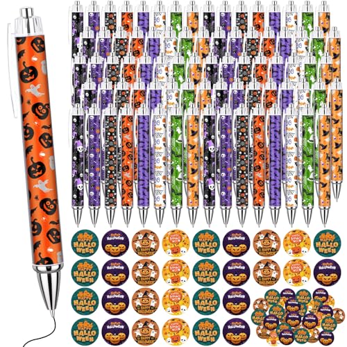 AmazingSpark 120 Stück Halloween-Partyzubehör, 80 Kugelschreiber, 40 Stifte für Süßes oder Saures, Preise, Partygeschenke, Cartoon-Gelschreiber, Halloween-Geschenke von AmazingSpark