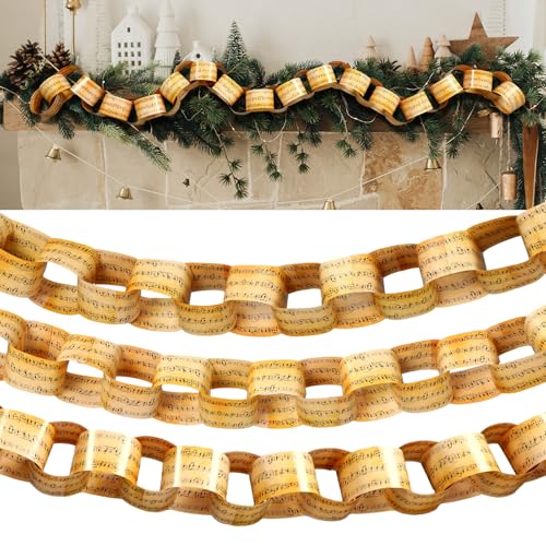 AmazingSpark 300 Glieder Merry Christmas Musiknote Papierketten Notenbanner mit doppelseitigen Bändern Vintage beschichtete Papierstreifen Bastelbedarf für Weihnachtsbaum Festliche Party Hochzeit AmazingSpark 300 Glieder Merry Christmas Musiknote Papierketten Notenbanner mit doppelseitigen Bändern Vintage beschichtete Papierstreifen Bastelbedarf für Weihnachtsbaum Festliche Party Hochzeit von AmazingSpark