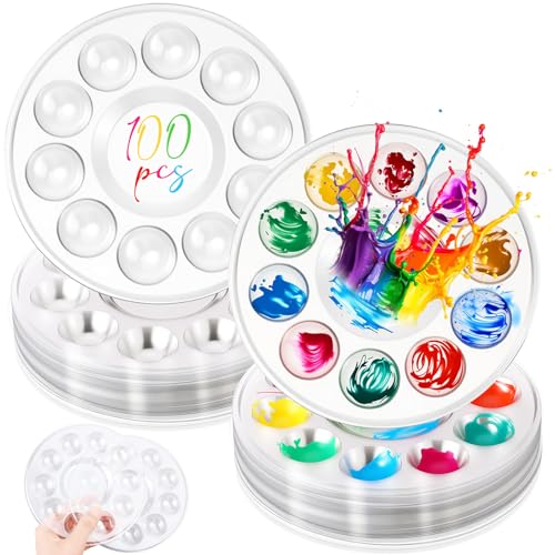 AmazingSpark Einweg-Farbtabletts aus transparentem Kunststoff, Farbhalter für Malerei, Party, Basteln und Kunst, Malerei, Geburtstagsparty, 14 cm, 100 Stück AmazingSpark Einweg-Farbtabletts aus transparentem Kunststoff, Farbhalter für Malerei, Party, Basteln und Kunst, Malerei, Geburtstagsparty, 14 cm, 100 Stück von AmazingSpark