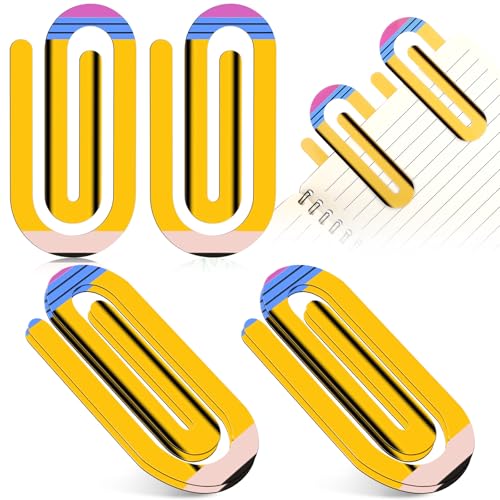 AmazingSpark Jumbo-Büroklammern aus Metall mit Bleistiftmuster, 10,2 x 5,1 cm, Jumbo-Büroklammern, Sublimation, große Lesezeichen für Schule, Büro, Lehrer, Geschenk, Handwerk, Gelb, 6 Stück AmazingSpark Jumbo-Büroklammern aus Metall mit Bleistiftmuster, 10,2 x 5,1 cm, Jumbo-Büroklammern, Sublimation, große Lesezeichen für Schule, Büro, Lehrer, Geschenk, Handwerk, Gelb, 6 Stück von AmazingSpark