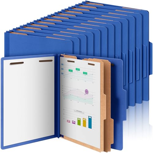 AmazingSpark Klassifizierungsmappen, Briefgröße, Großpackung, 2 Trennblätter, Presskarton-Aktenordner mit 8,9 cm Erweiterung, 2 Zinken, strapazierfähig, Büro-Aktenordner für Lehrer, Medizin von AmazingSpark