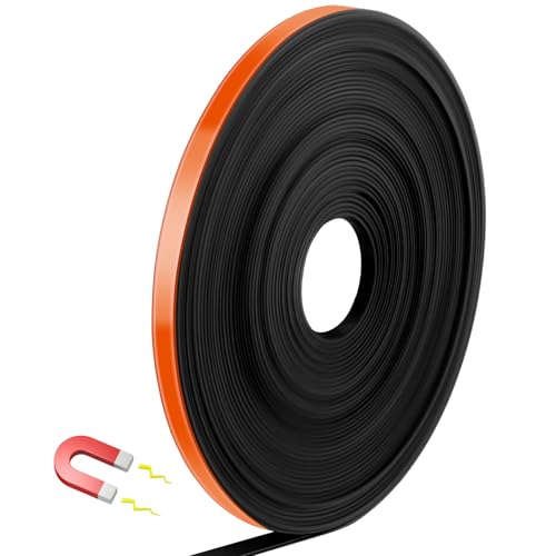 AmazingSpark Magnetbandrolle, dünne Streifen, 0,9 Zoll x 10 m, Magnettafel, Trennwände, Whiteboard, Grafik, dekoratives Klebeband, Markierungslinie für Klassenzimmer, Büro, Kunstzubehör (Orange) von AmazingSpark