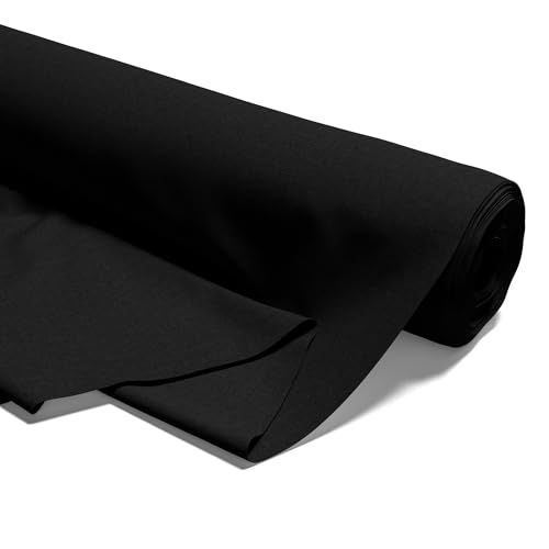 Stoff Meterware Baumwollstoff 0.5 M x 160 cm - Stoffe zum Nähen aus reine Baumwolle Fabric Futterstoff Dekostoff für Patchwork Canvas und Sewing Nähstoff 2. Schwarz von Amazinggirl