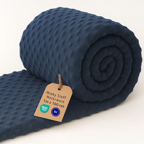 Stoff Meterware Minky Stoffe zum Nähen 1 M - Plüschstoff Nähstoff Polyester Plüsch Fabric Kinderstoffe Dekostoff Nähstoffe ideal für Textilien Sewing Material mit Oeko Tex Marineblau Stoff Meterware Minky Stoffe zum Nähen 1 M - Plüschstoff Nähstoff Polyester Plüsch Fabric Kinderstoffe Dekostoff Nähstoffe ideal für Textilien Sewing Material mit Oeko Tex Marineblau von Amazinggirl