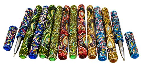 Ein Set aus 12 indischen Home Dekorative Nützliche blau Stifte 12,7 cm Multi Farbe von Amazingindiaonline