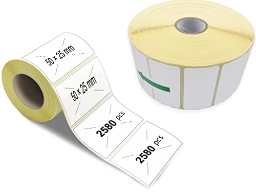 Amazinnov - Etiketten Selbstklebend, 50×25MM, 1 Rolle Pack Etikett x 2580 St. Je Rolle = 2580 Label, Kompatibel für Etikettendrucker,DHL-UPS-DPD,Adressetiketten Selbstklebend|5×2,5CM von Amazinnov