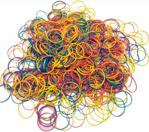 Amazleer 520 Stück 38 mm farbige elastische Gummibänder, starke, dicke, dehnbare Bänder für Aktenordner, Schule, Büro, Zuhause, Handwerk, DIY-Projekte (mehrfarbig) von Amazleer
