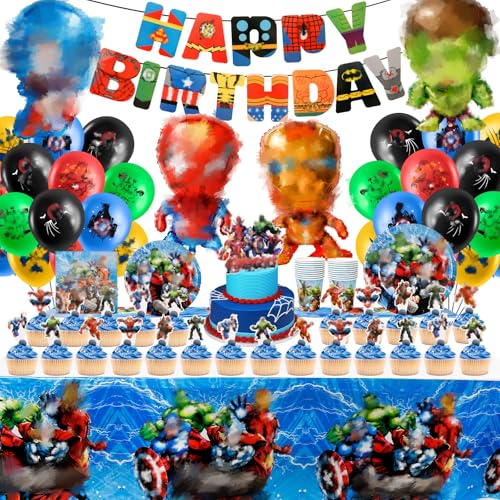 Amazluck Kindergeburtstag Deko,101 PCS Partydeko Pappteller Set Partyzubehör Geburtstagsdeko enthält Pappteller Papierhandtücher Becher Luftballons Geburtstag Tischdecke für 10-20 Personen Amazluck Kindergeburtstag Deko,101 PCS Partydeko Pappteller Set Partyzubehör Geburtstagsdeko enthält Pappteller Papierhandtücher Becher Luftballons Geburtstag Tischdecke für 10-20 Personen von Amazluck